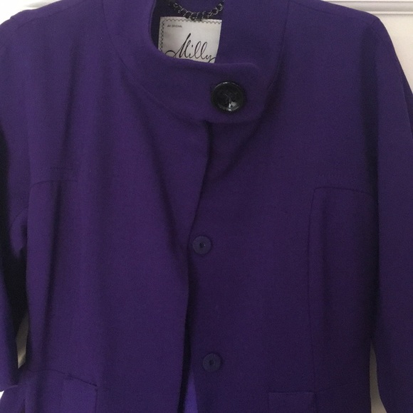 Milly Irena Doubleweave Coat in Violet - Picture 5 of 6